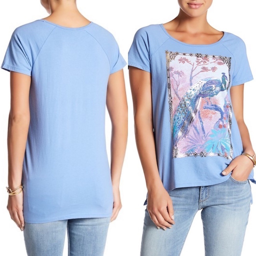 Lucky Brand Peacock Graphic Tee XS S - Picture 1 of 3